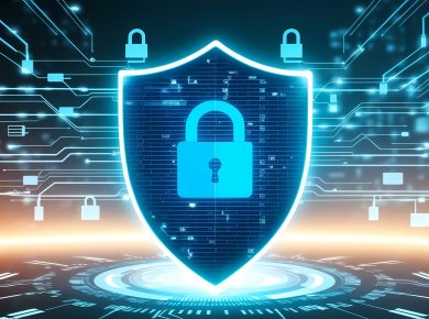 Free ai generated cybersecurity digital shield illustration