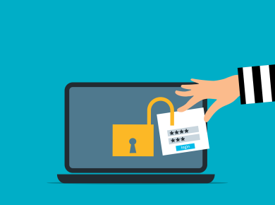 Free attack unsecured laptop vector